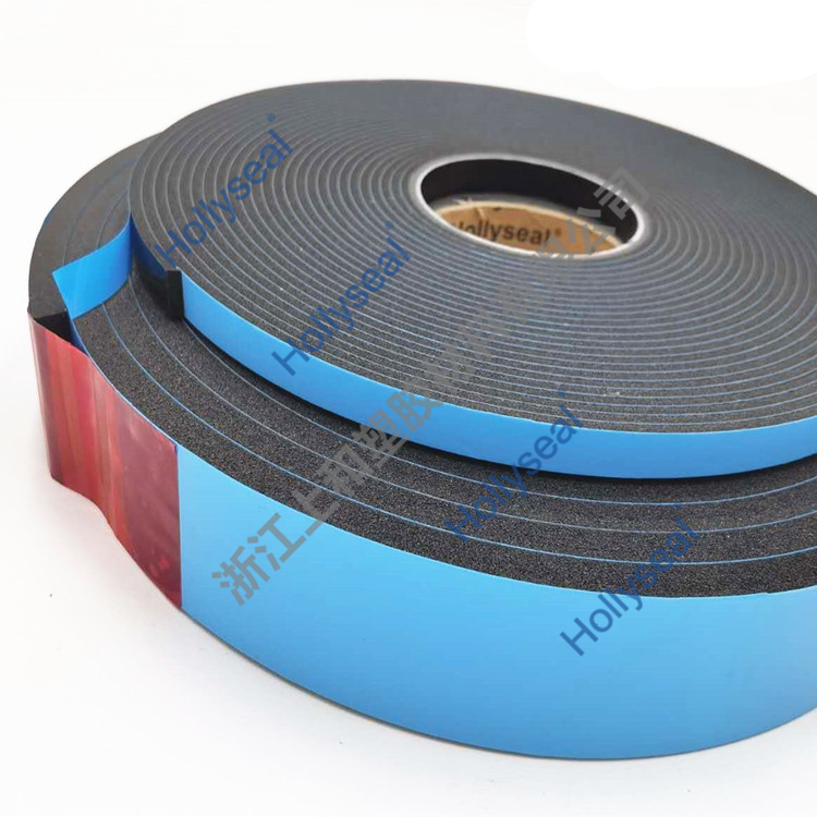 Hollyseal?高密度雙面藍膜玻璃系統用PVC泡棉膠帶 厚度1mm~25mm，密度110kg/m3~500kg/ m3